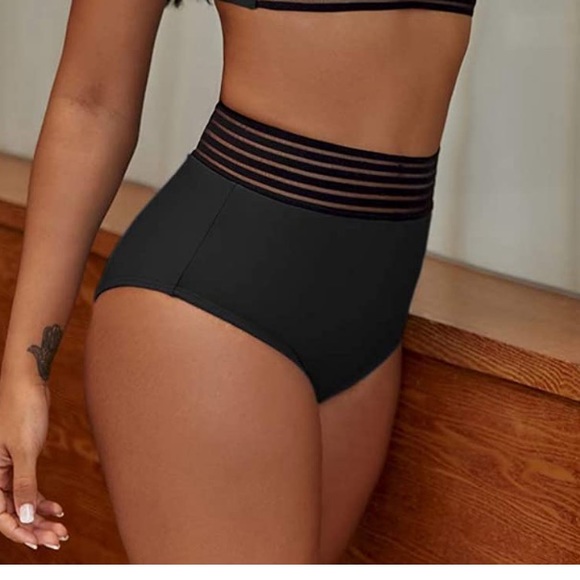 High Rise Mesh Bikini Bottoms - Picture 3 of 4